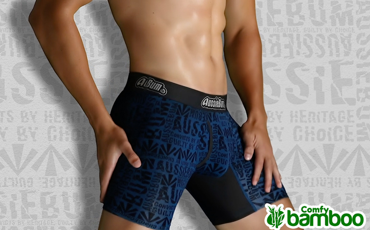 AussieBum Bambusové Boxerky COMFY BAMBOO Convict Blue5